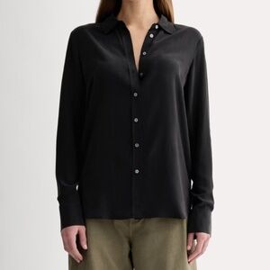 Everlane silk Black Button-Up Shirt